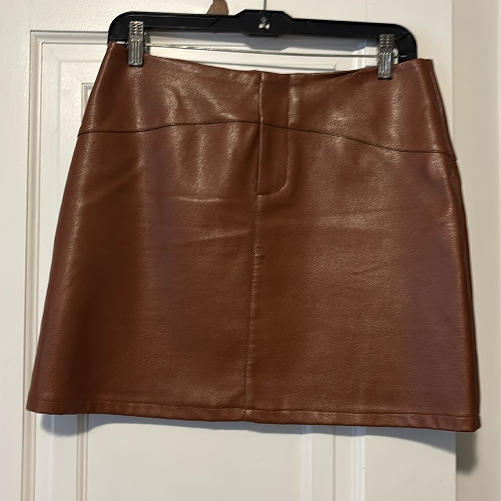 Faux leather skirt